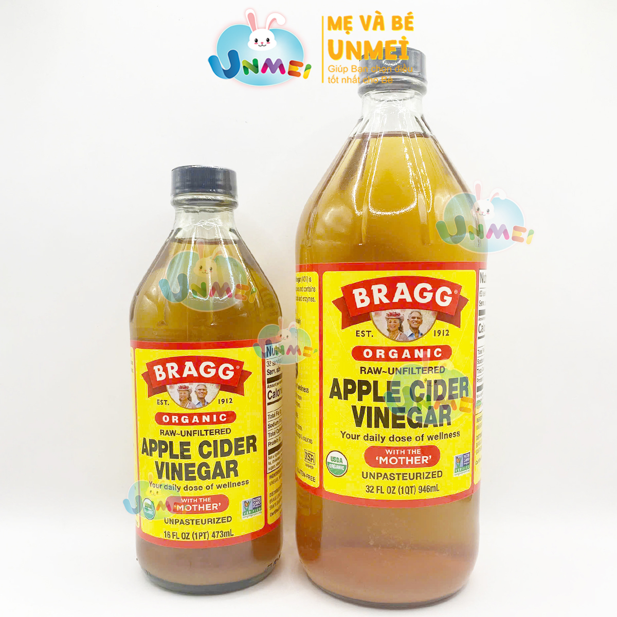 (Hỏa Tốc HCM) Giấm Táo Hữu Cơ USDA BRAGG- 473ml/946ml - Hàng Chính Hãng Tại UNMEI