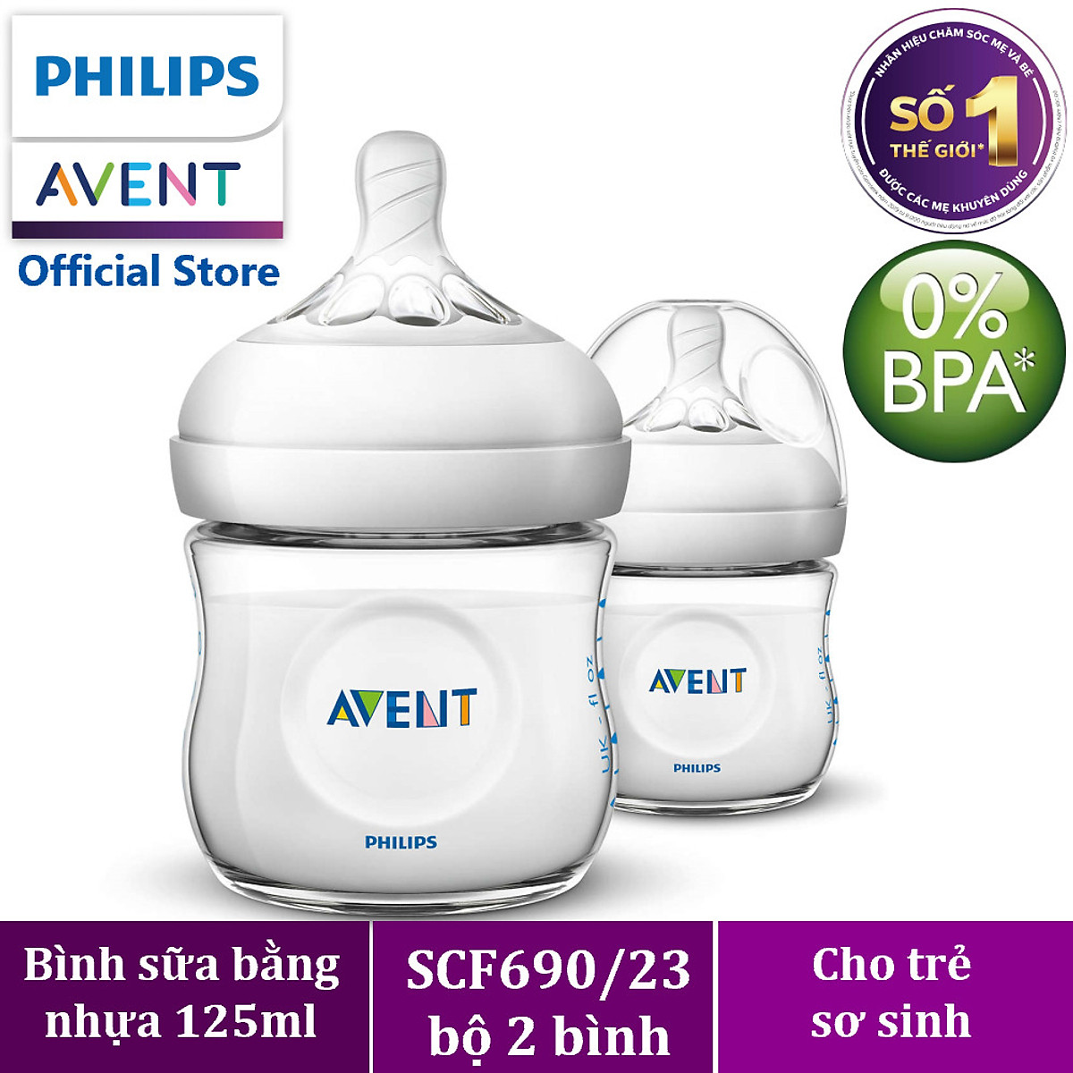 Bình sữa Philips Avent PP BPA Free cổ rộng mô phỏng tự nhiên 120ml
