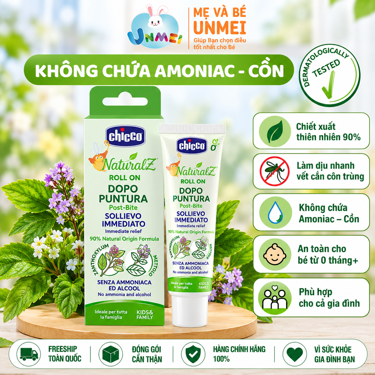 Lăn bôi vết muỗi đốt và côn trùng cắn Chicco 10ml
