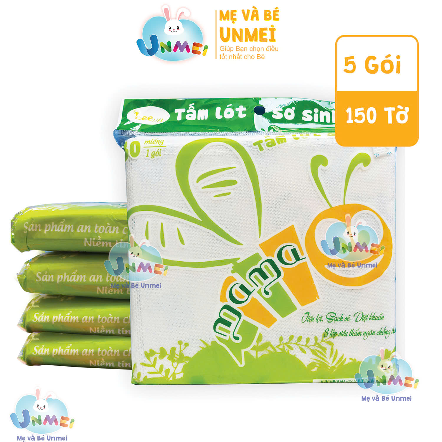 Tấm Lót Em Bé MAMA 20x20cm – 30 Tờ/Túi
