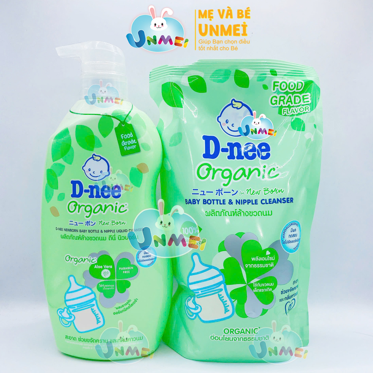 (Chính Hãng Đại Thịnh) Nước Rửa Bình Sữa D-nee Organic Chai 600/Túi 550ml