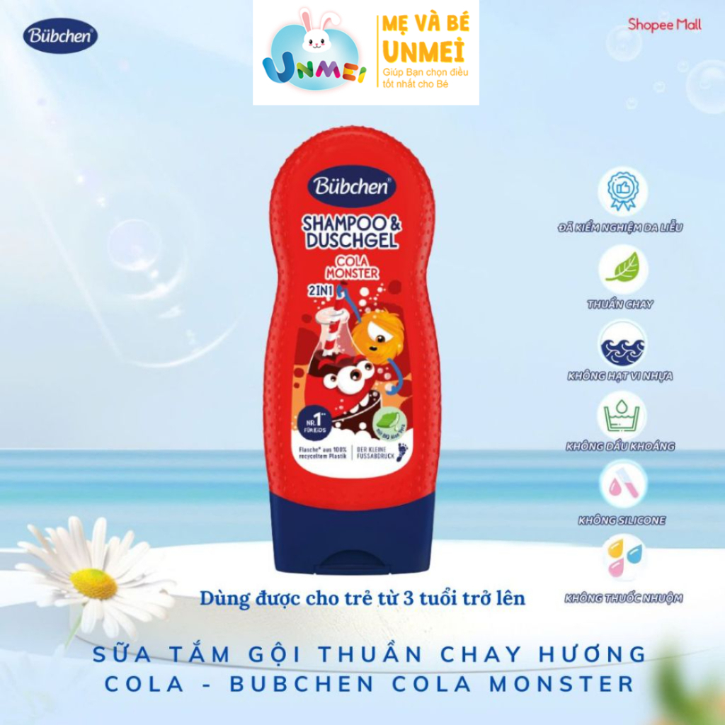 Sữa tắm gội thuần chay hương Cola The Bübchen Cola Monster 230ml