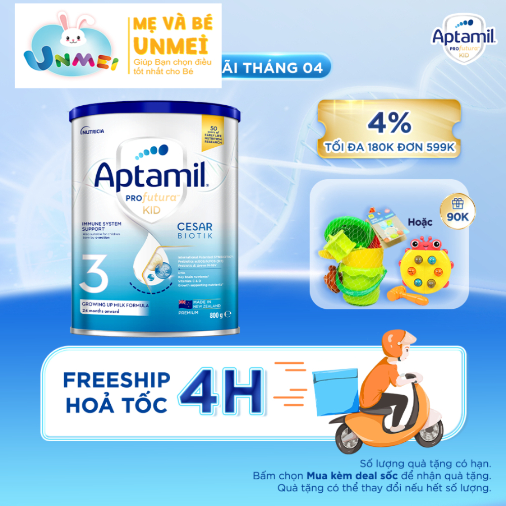 Sữa bột Aptamil Profutura Kid Cesarbiotik New Zealand số 3 - Synbiotic độc quyền dành cho bé từ 2 đến 6 tuổi