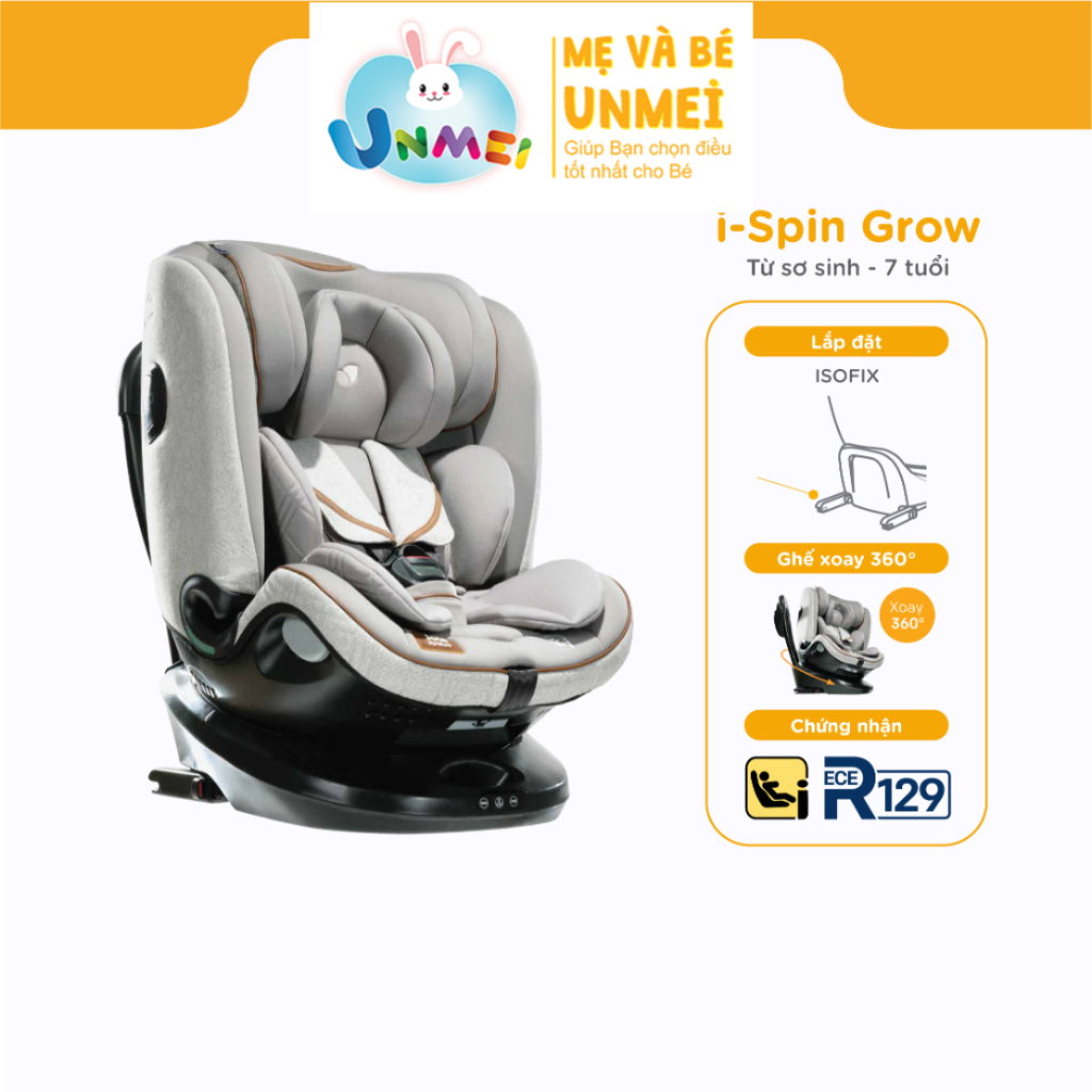 Ghế ngồi ô tô cho bé Joie iSpin Grow R | Ghế ngồi xe ô tô cho bé từ sơ sinh đến 25 kg xoay 360 độ