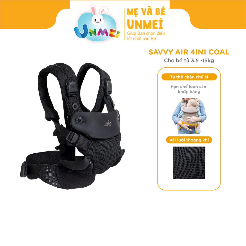 Địu em bé Joie Savvy Air 4in1 Coal