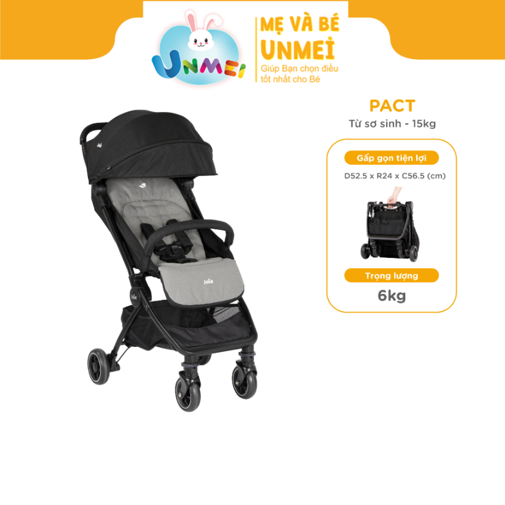 Xe đẩy cho bé Joie Pact | Xe đẩy gấp gọn cho bé sơ sinh đến 15 kg kèm túi xách du lịch