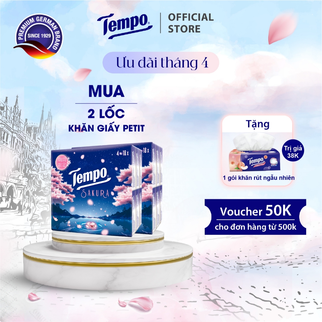 [COMBO 2 LỐC] Khăn Giấy Bỏ Túi Petit 18 Bền Dai Thương Hiệu Đức