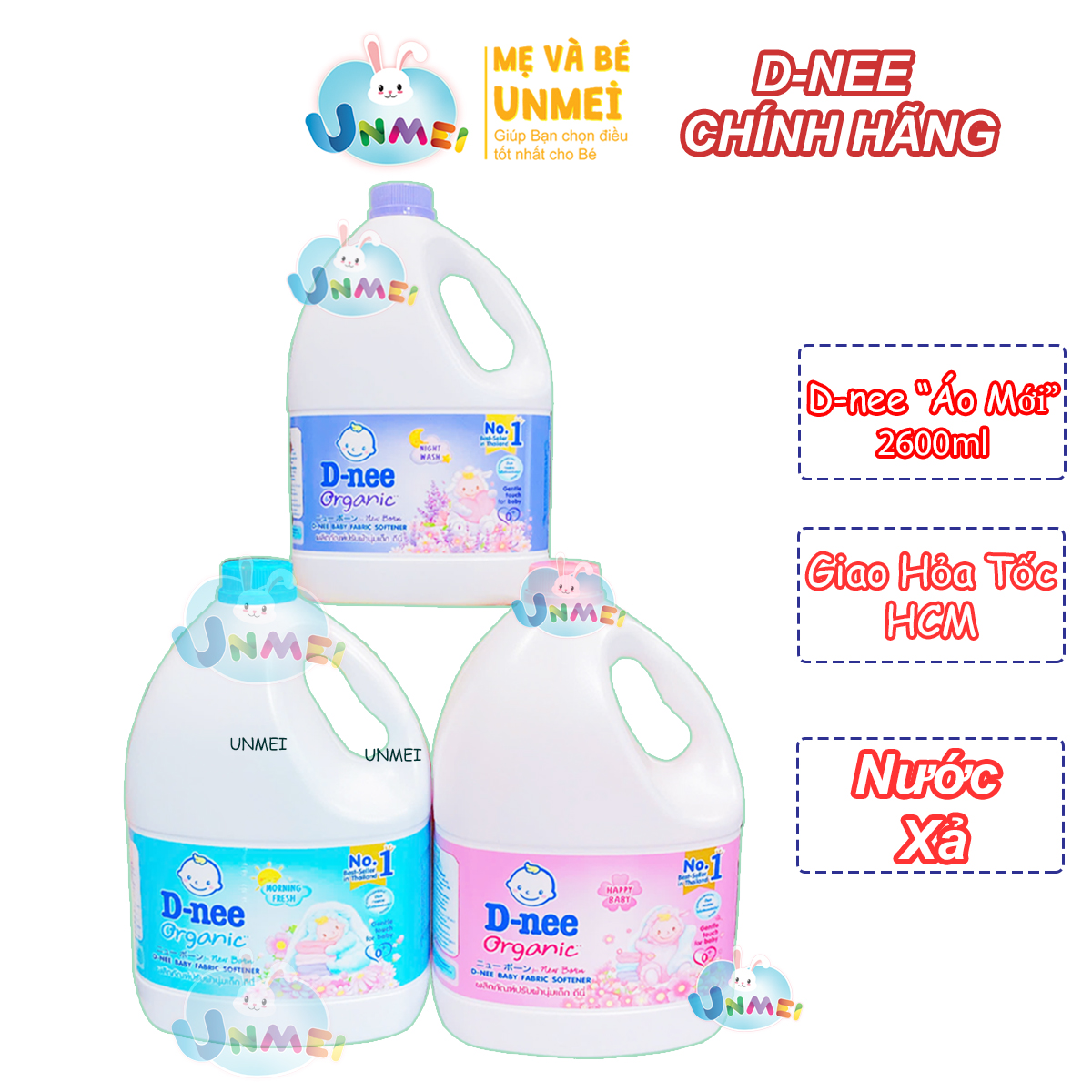 Nước Xả Quần Áo Trẻ Em An Toàn Cho Da Bé D-NEE 2800ml, Đủ Màu Xanh Dương, Xanh Lá, Tím, Hồng - Chính Hãng Dnee Đại Thịnh
