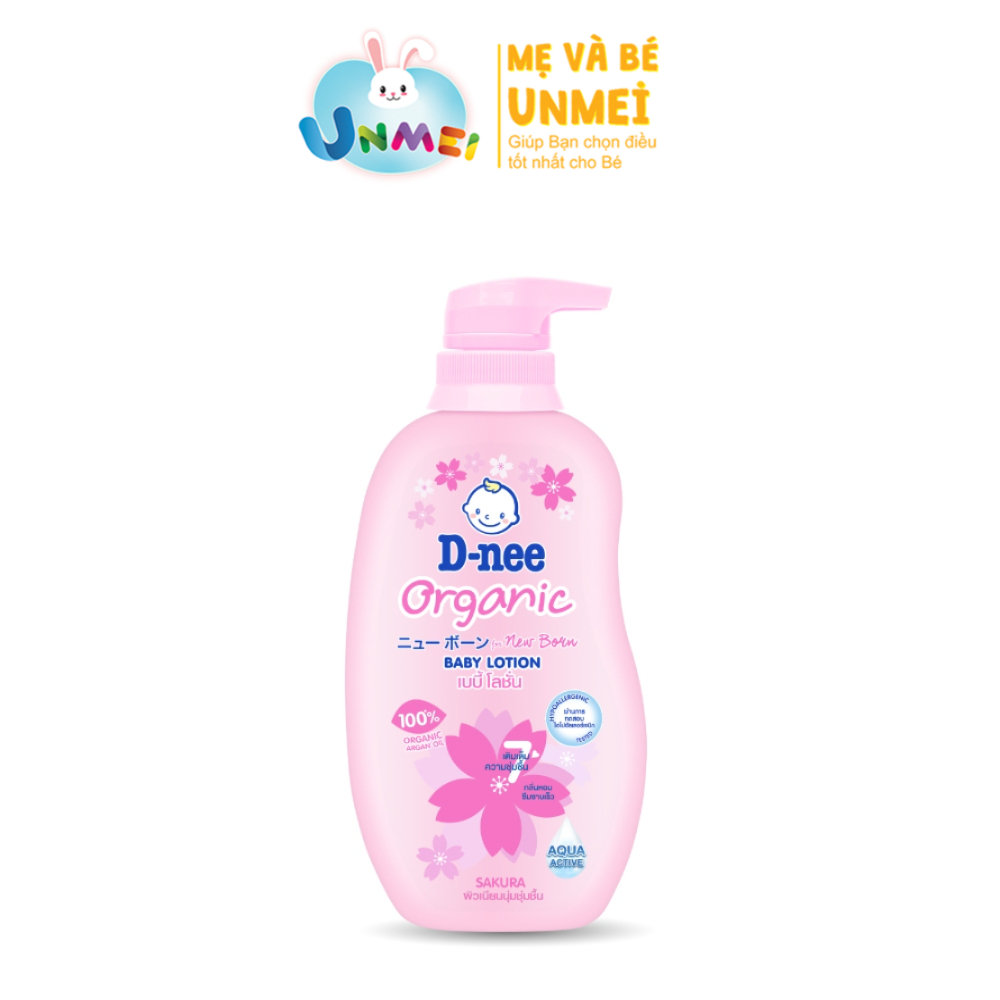 D-nee Organic Sakura for Newborn Baby Lotion 300 ml - Pink