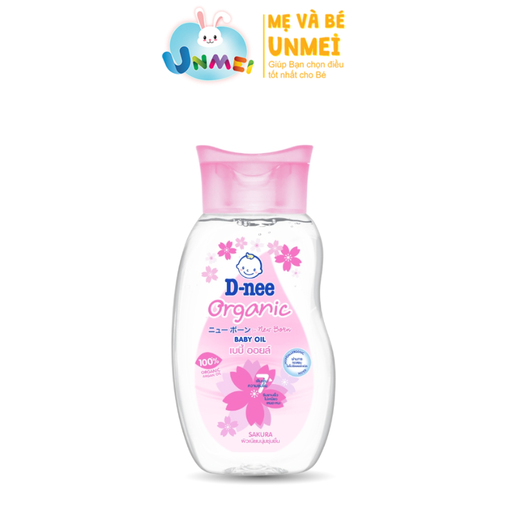 D-nee Organic Sakura for Newborn Baby Oil – Pink 200 ml.