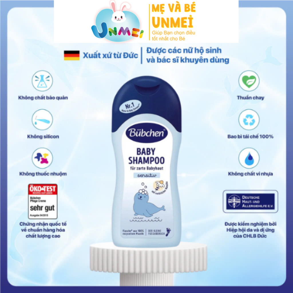 Dầu Gội Tạo Bọt Dịu Lành Cho Trẻ Sơ Sinh Và Gia Đình Baby Shampoo 200ml Bubchen Official Store