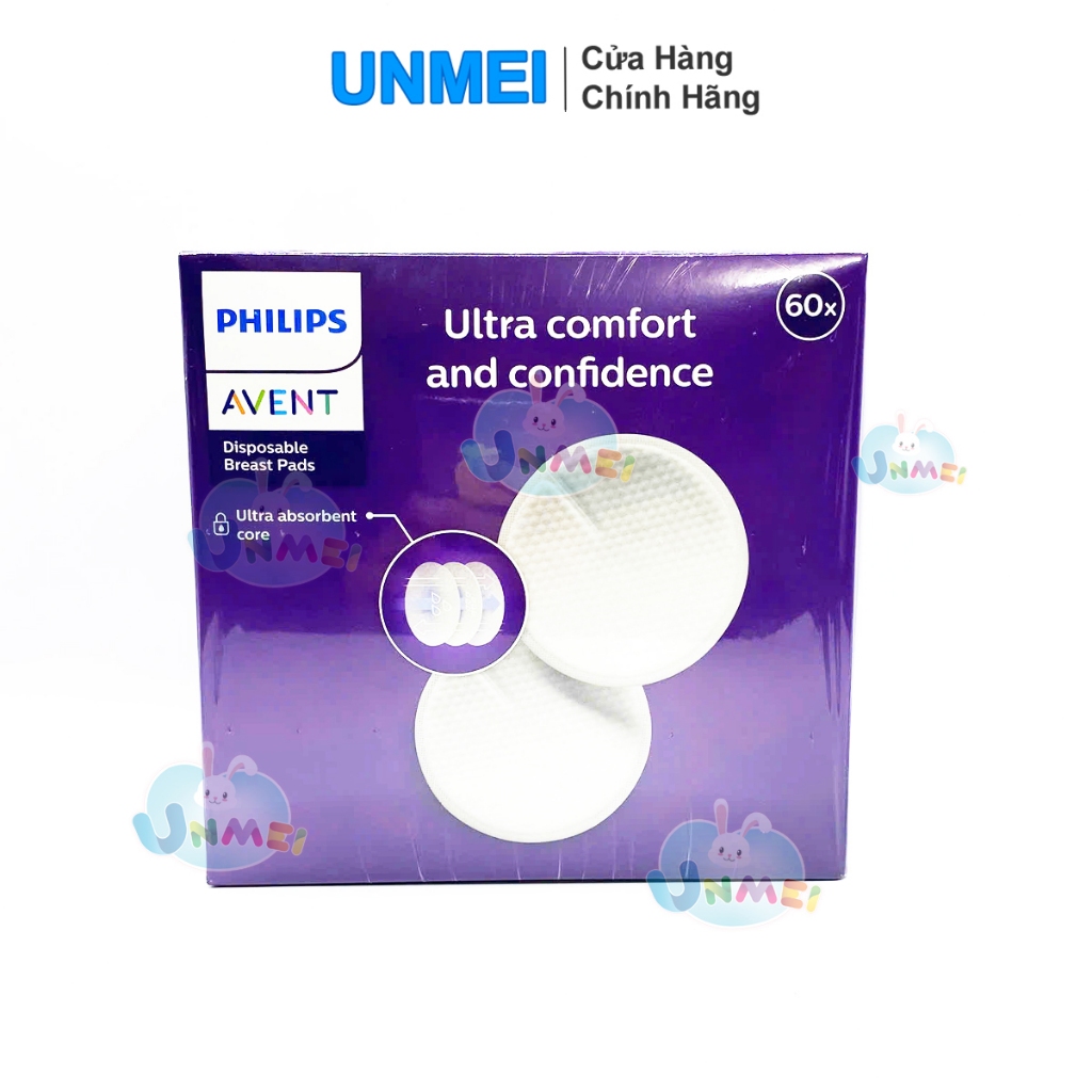 Philips Avent Miếng Lót, Lót Thấm Sữa Dùng 1 Lần Dành Cho Mẹ60 Miếng/Hộp