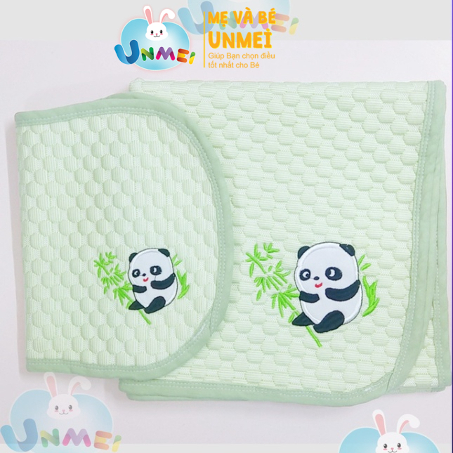 Chiếu Điều Hòa cho Bé 60x120cm kèm áo lót Gối, vải Dập Nổi 3D giúp Thông Hơi, Thoáng Khí, Thương Hiệu Unmei