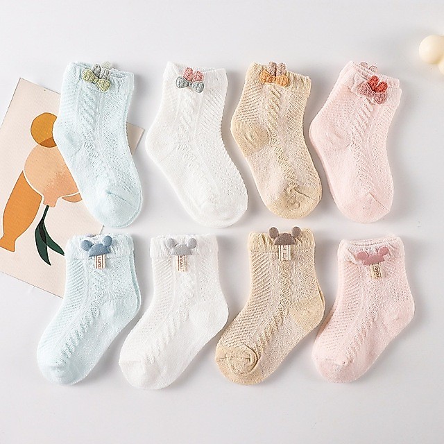 Set 5 Đôi Tất Lưới Xuất Nhật Cho Bé Thoáng Mát Vớ cho Bé Trai Bé Gái từ 0-3 tuổi