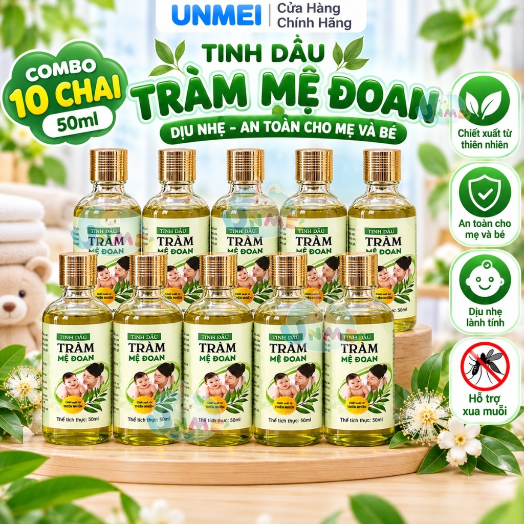 Combo 10 Chai Tinh dầu Tràm Mệ Đoan hỗ trợ phòng giảm các chứng cảm cúm, sổ mũi, ho, ngạt mũi (50ml/100ml)
